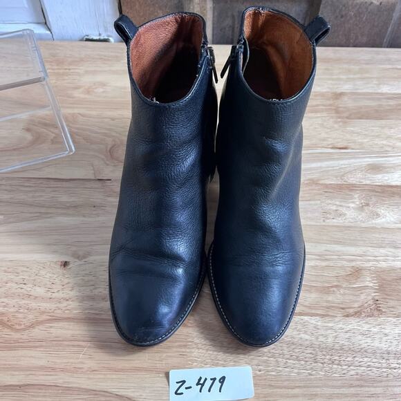 Madewell Boots Womens 8 Black Side Zip Ankle Leather Made in Italy - Picture 6 of 14